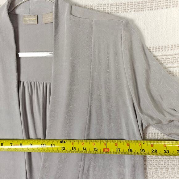 Chico’s Silver Open Front Cardigan Jacket Size 1 (8-10) NEW - Picture 3 of 7